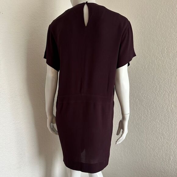 & Other Stories Dress Burgundy Pleated Front Dress Pockets • NEW WITH TAGS • - Picture 6 of 11